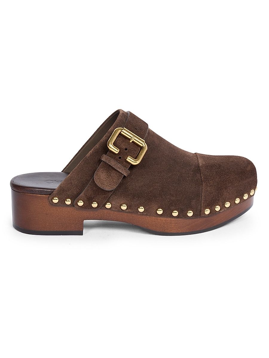 Women's Jeannette Suede Clogs - Chocolate Brown - Size 10