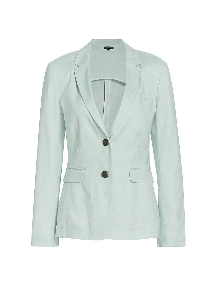 Women's Razor Linen Blazer - Mint - Size 2