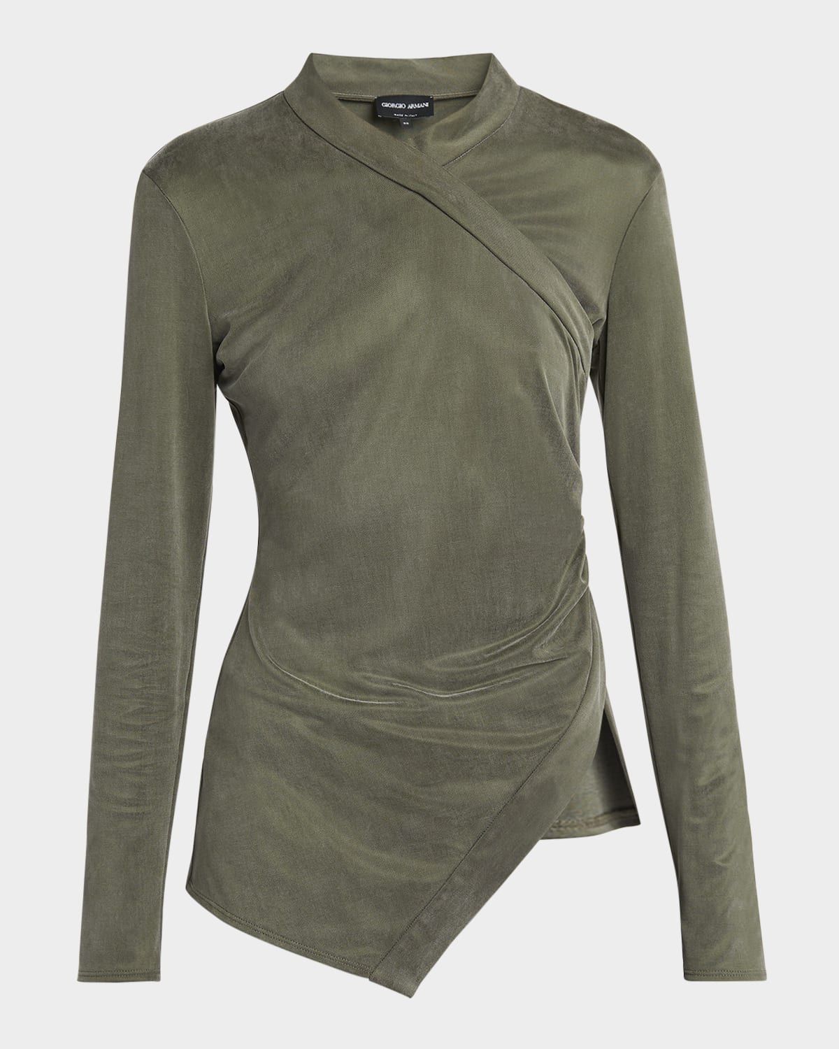Asymmetric Jersey Long-Sleeve Top