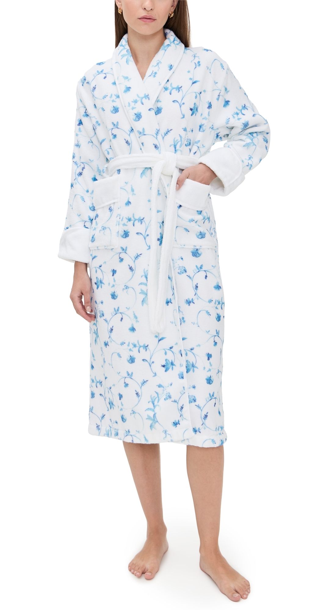 Hill House Home The Hotel Robe Blue Botanical XXS/XS