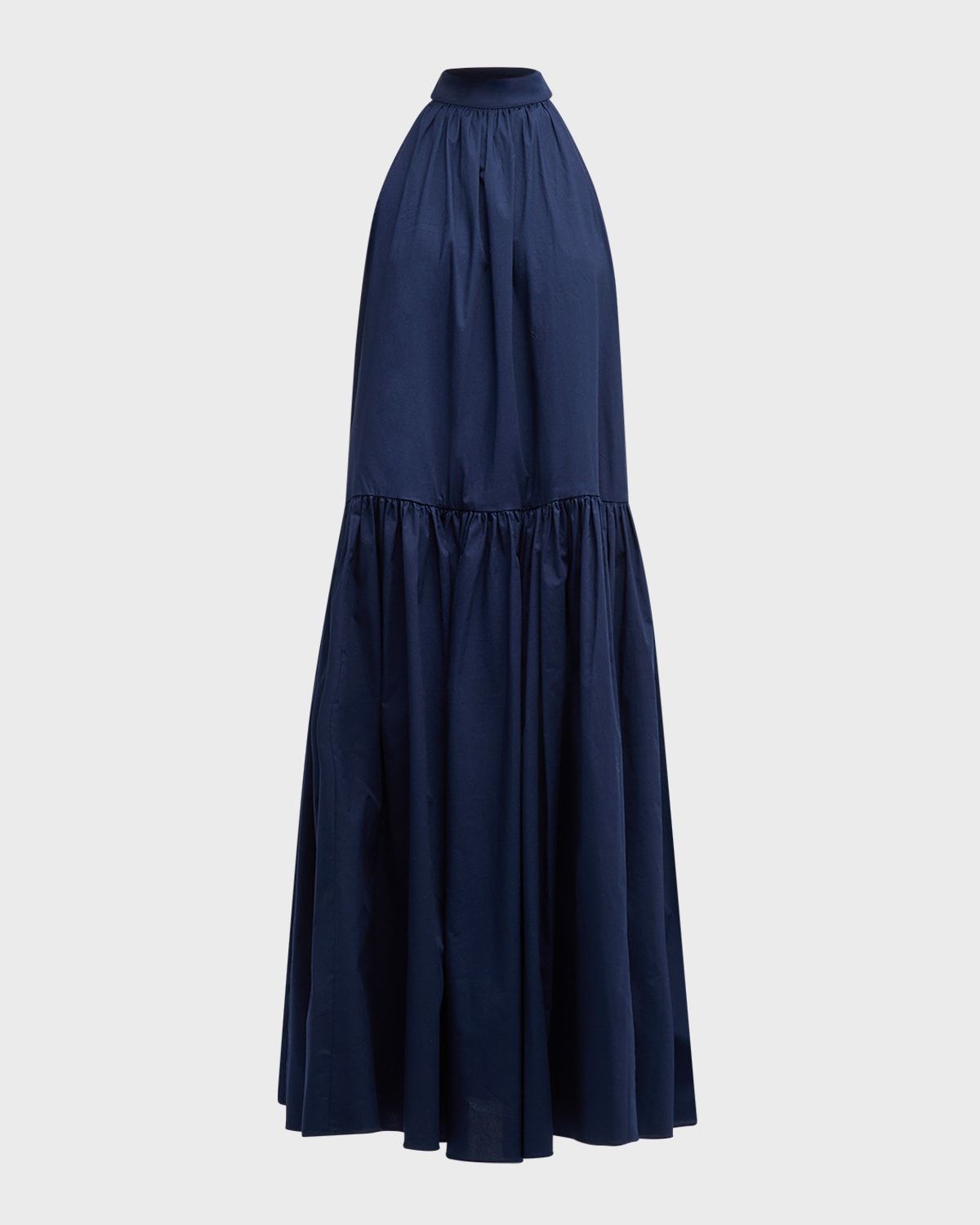 Marlowe Halter Neck-Tie Cotton Poplin Midi Dress