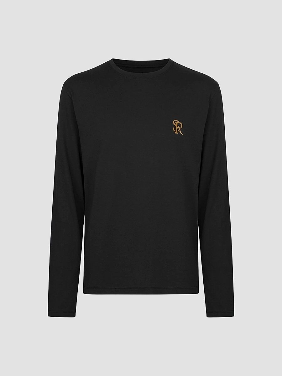 Men's Long Sleeve T-Shirt - Black - Size XXXL