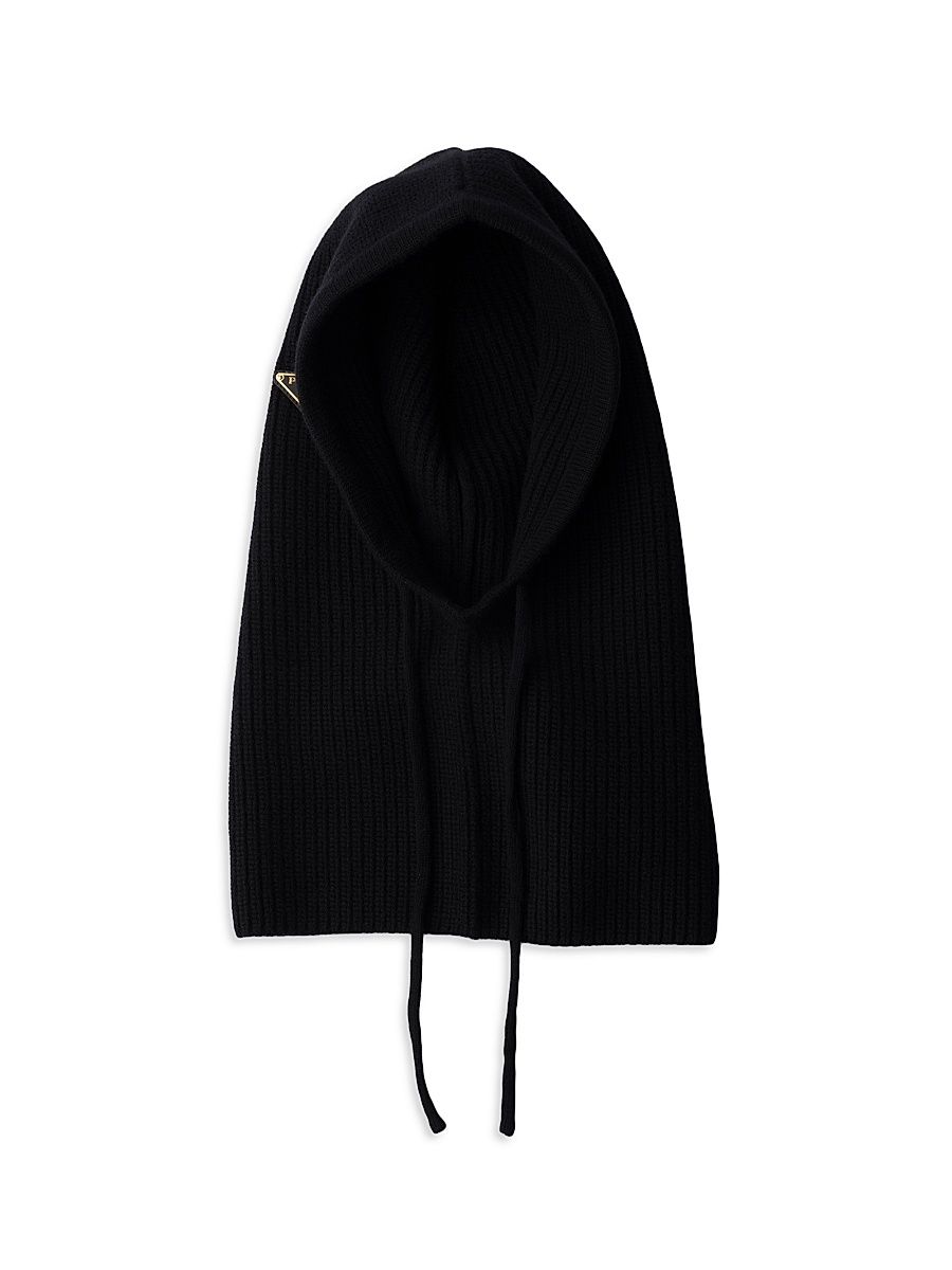 Women's Wool and Cashmere Knit Hood - Black