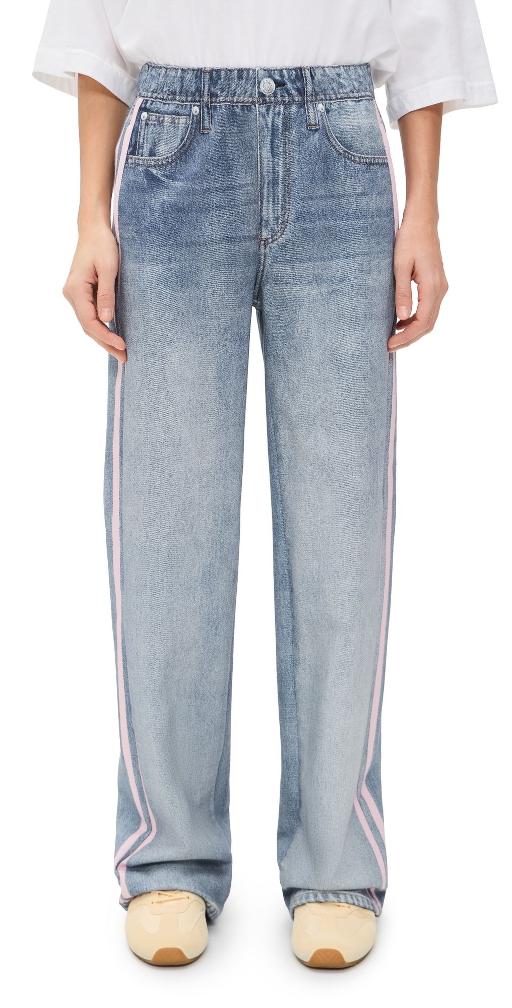 rag & bone Miramar Terry Pull On Track Pants Carnation Stripe XXS
