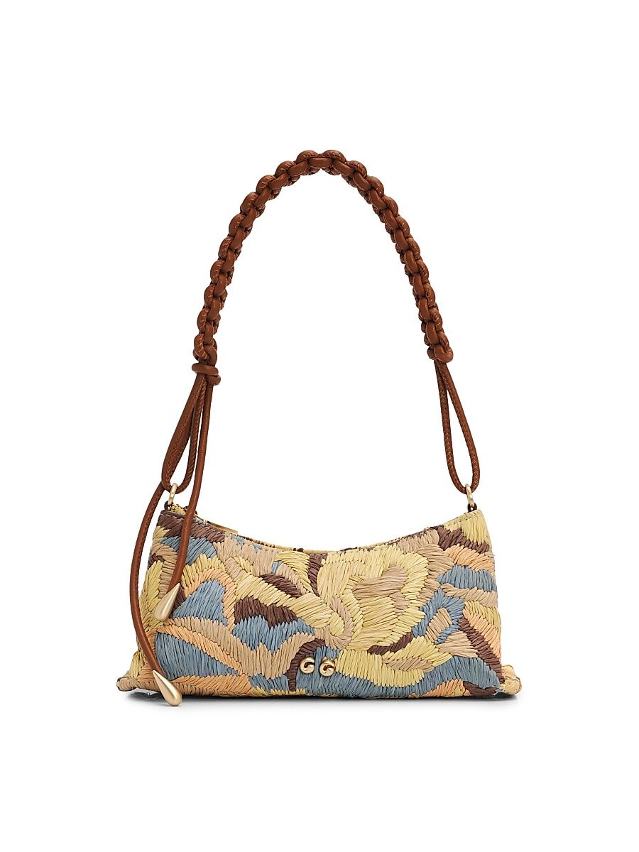 Women's Osa Patterned Raffia Shoulder Bag - Sunflower Multi