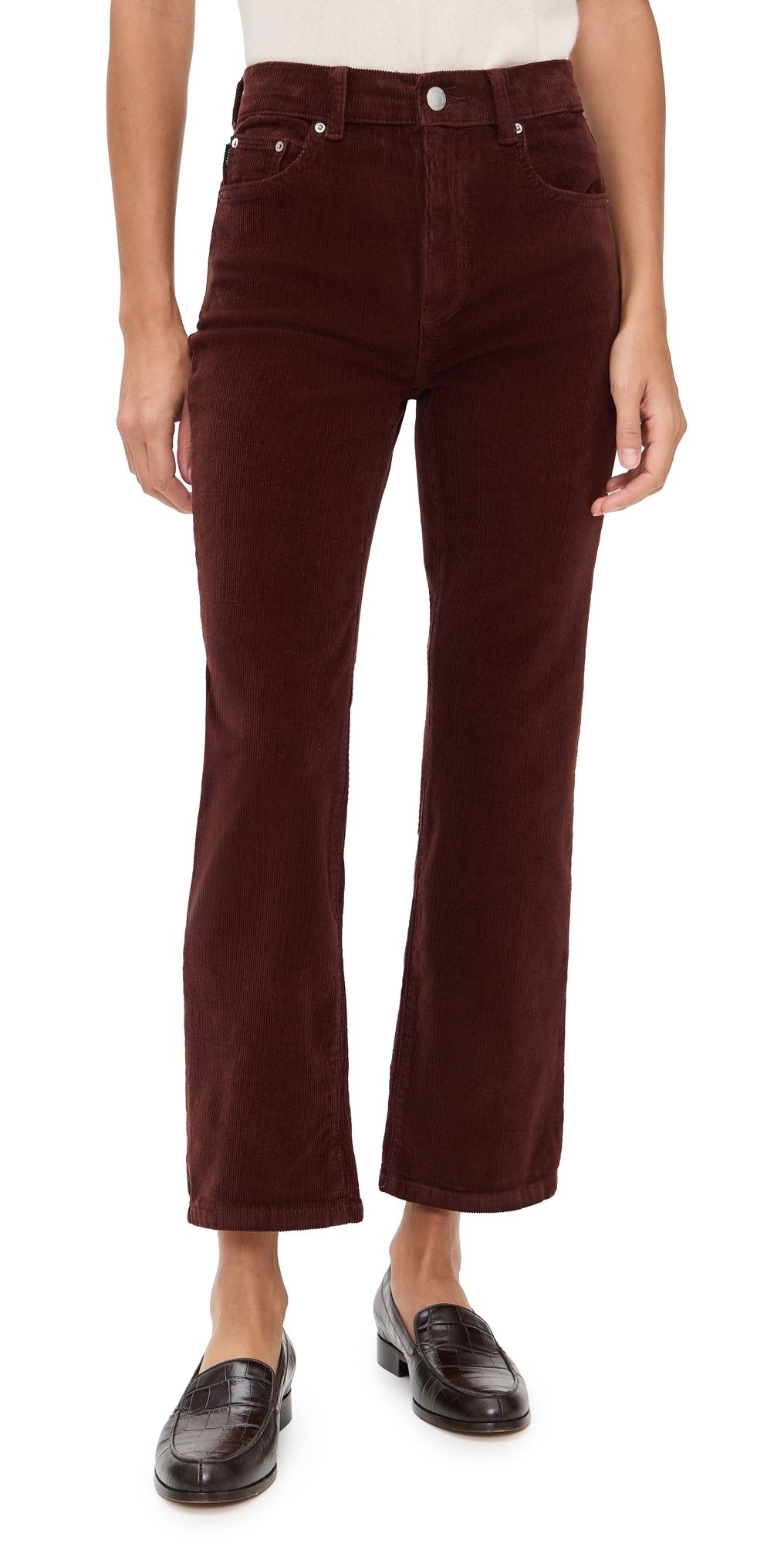 DL1961 Patti Straight High Rise Ankle Corduroy Jeans Syrah (Corduroy) 31