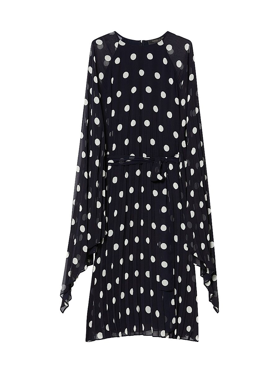 Women's Polka Dot Georgette Dress - Ultramarine - Size 16