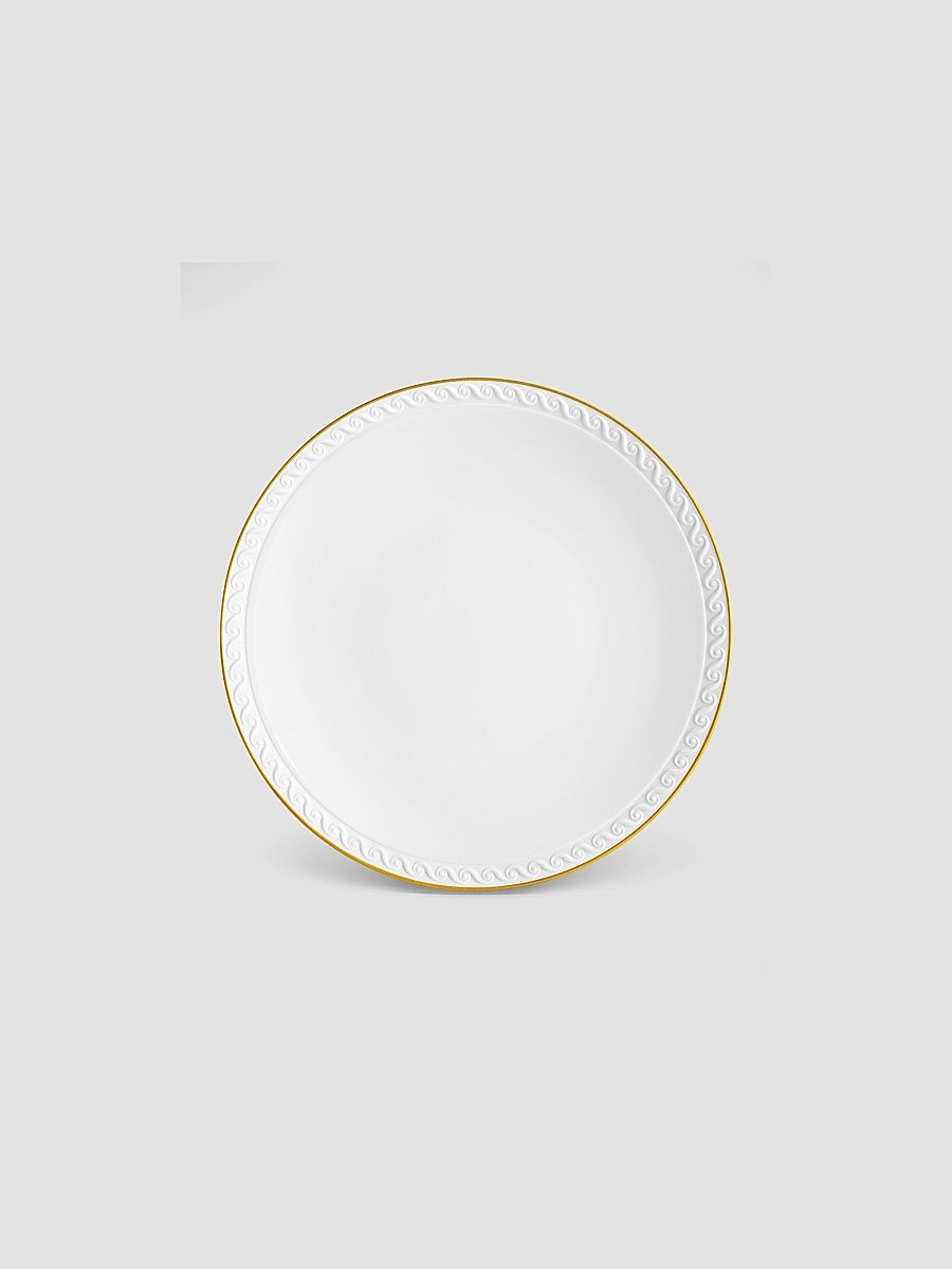 L'Objet Neptune Porcelain & 24K Gold Dessert Plate - White Gold