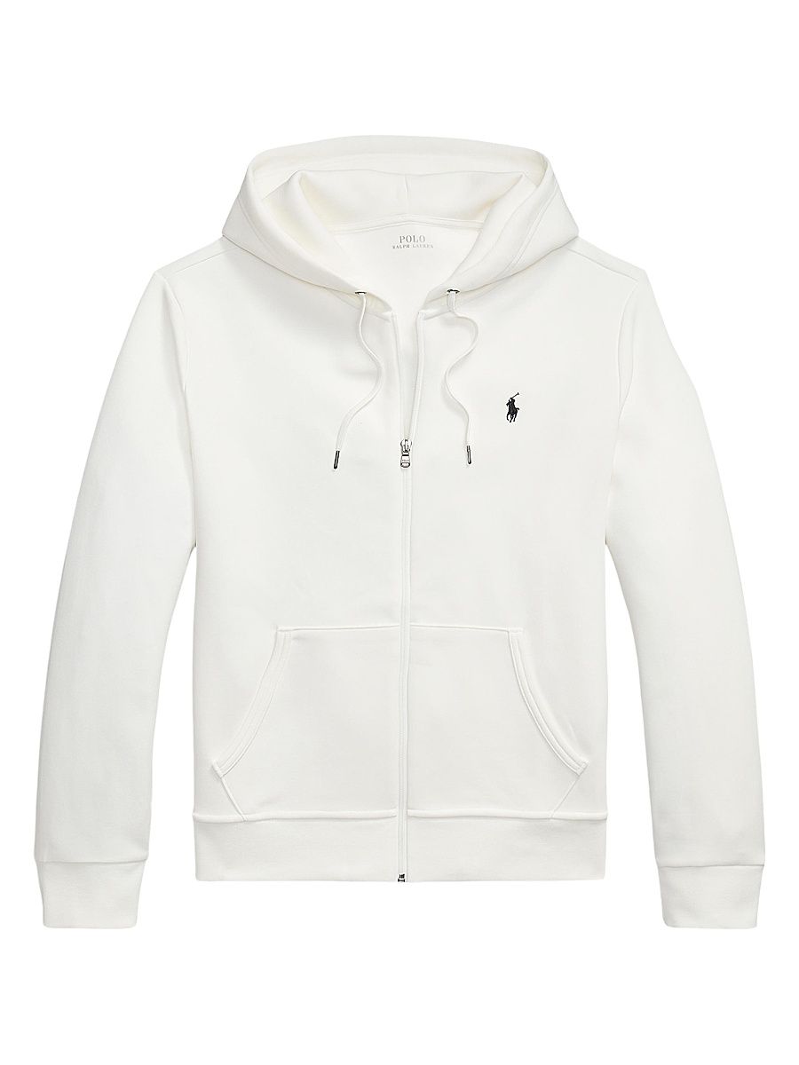 Men's Double-Knit Full-Zip Hoodie - White - Size XXL