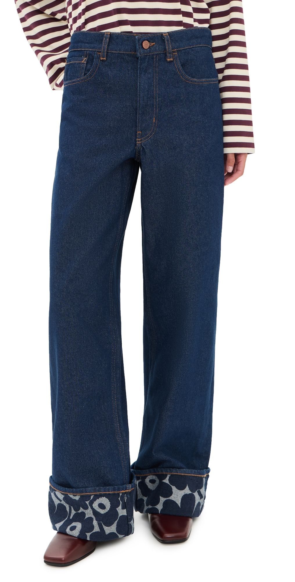 Marimekko Maridenim Loose Mini Unikko Jeans Dark Indigo 27