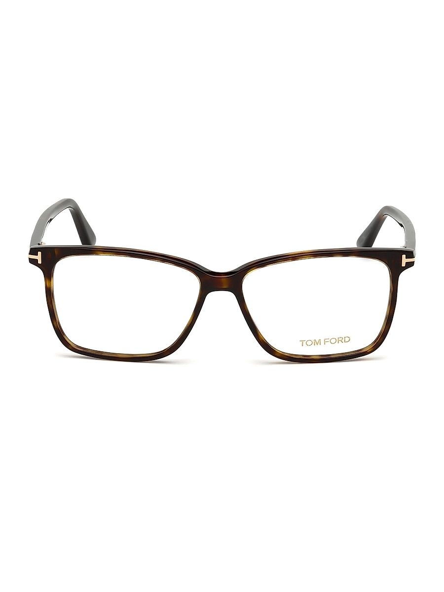 Women's 55MM Blue Block Square Eyeglasses - Dark Havana