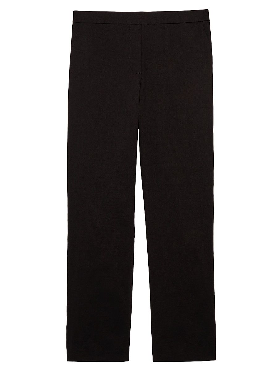 Women's Treeca Linen Pull-On Crop Pants - Black - Size 4