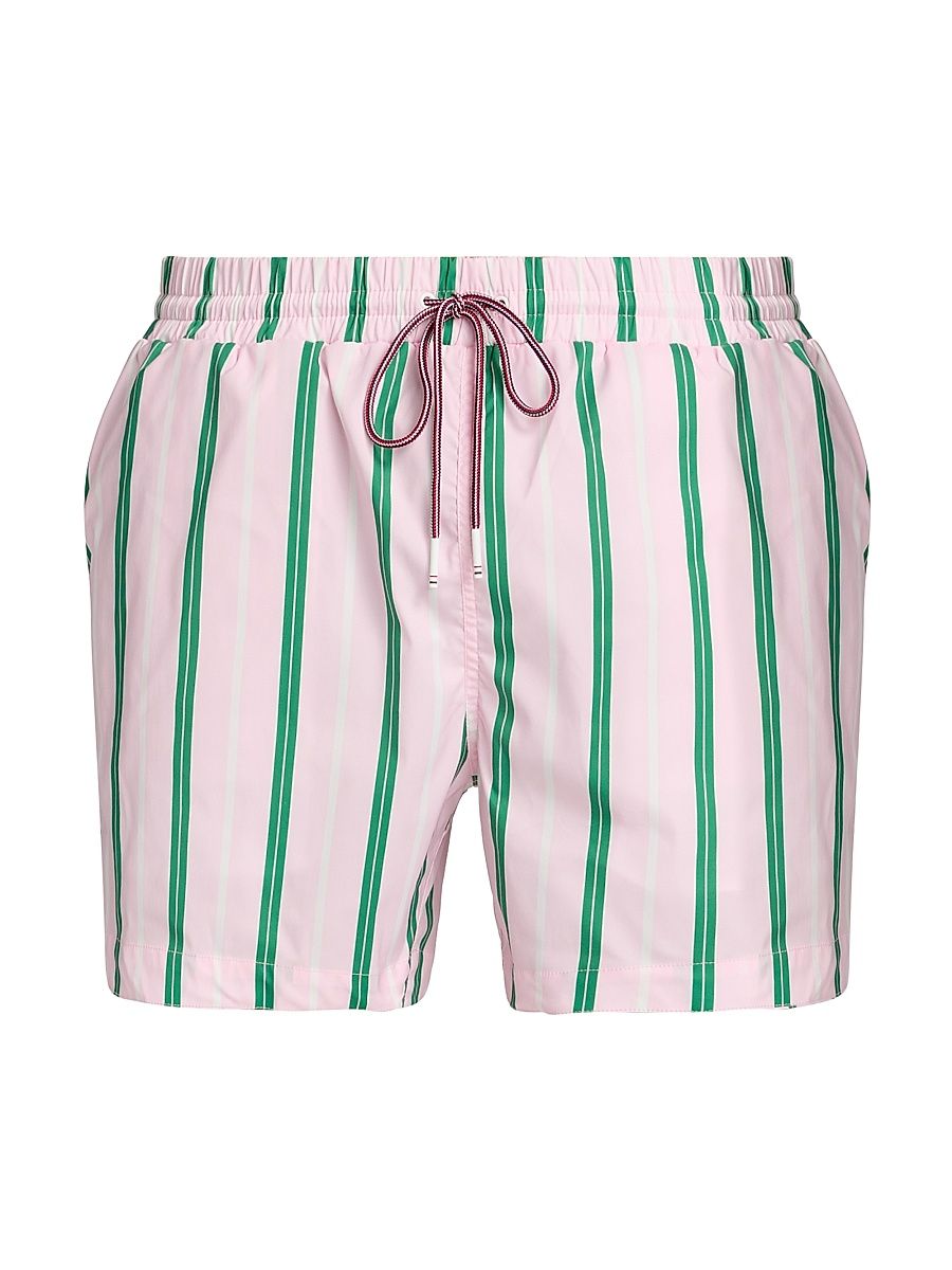 Men's Striped Drawstring Swim Shorts - Light Pink - Size XXL