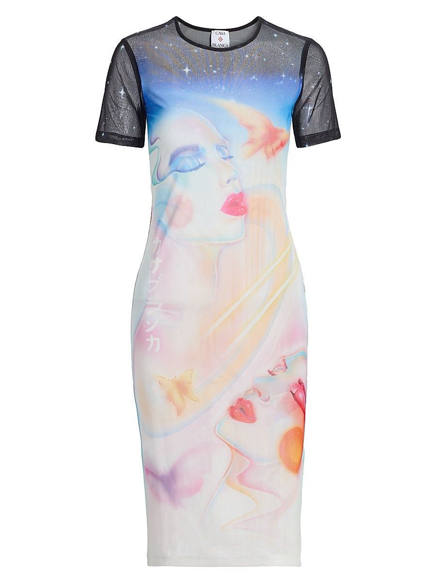 Women's Galactic Connection Mesh Knee-Length Dress - Galactic Connection - Size Large