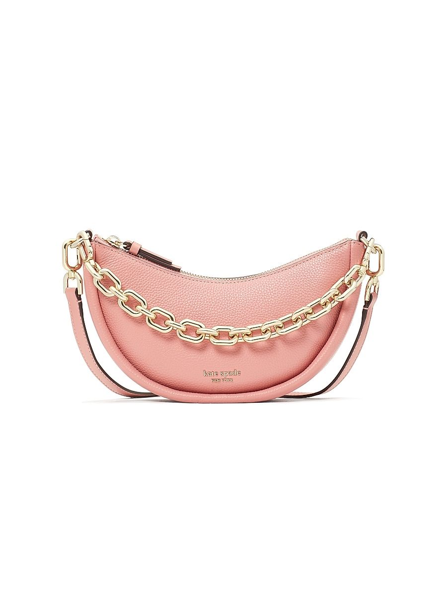 Women's Small Smile Leather Crossbody Bag - Serene Pink