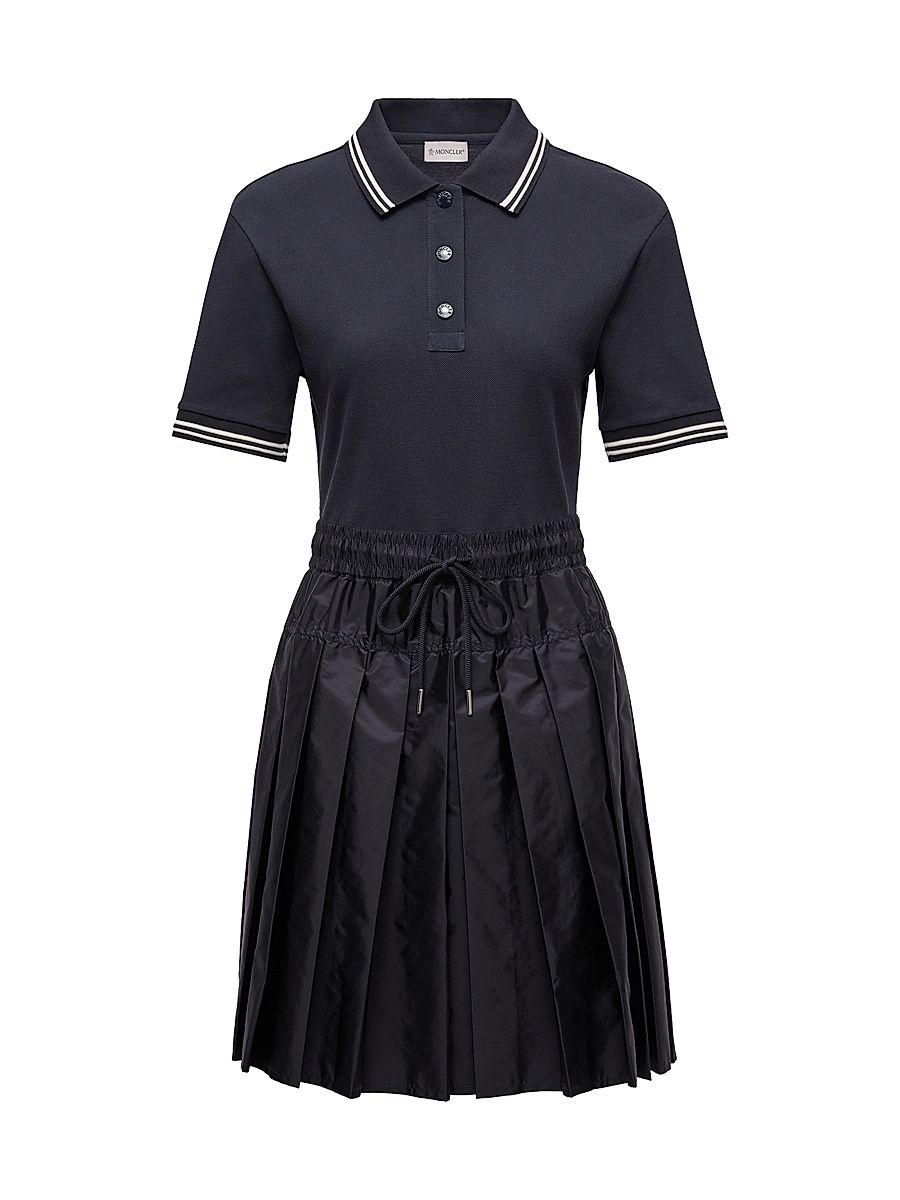 Women's Dress in Cotton Piquet - Navy Blue - Size XL