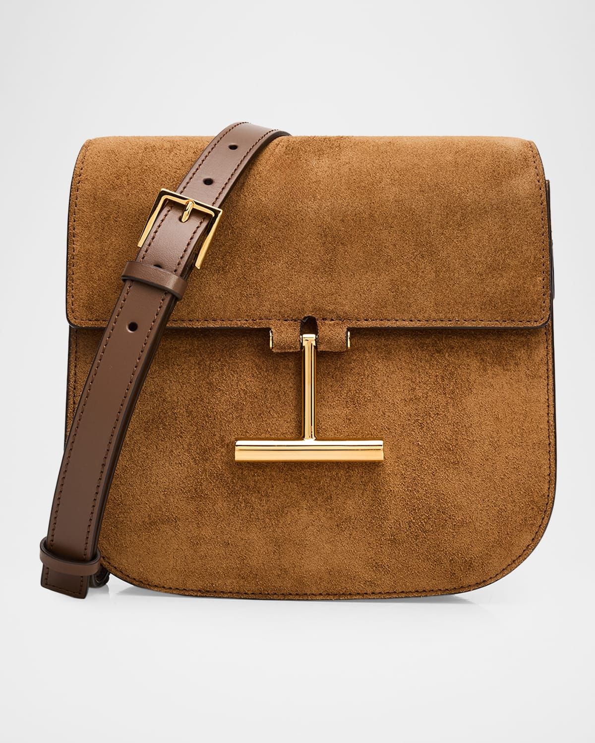 Tara Mini Flap Crossbody Bag in Suede and Leather