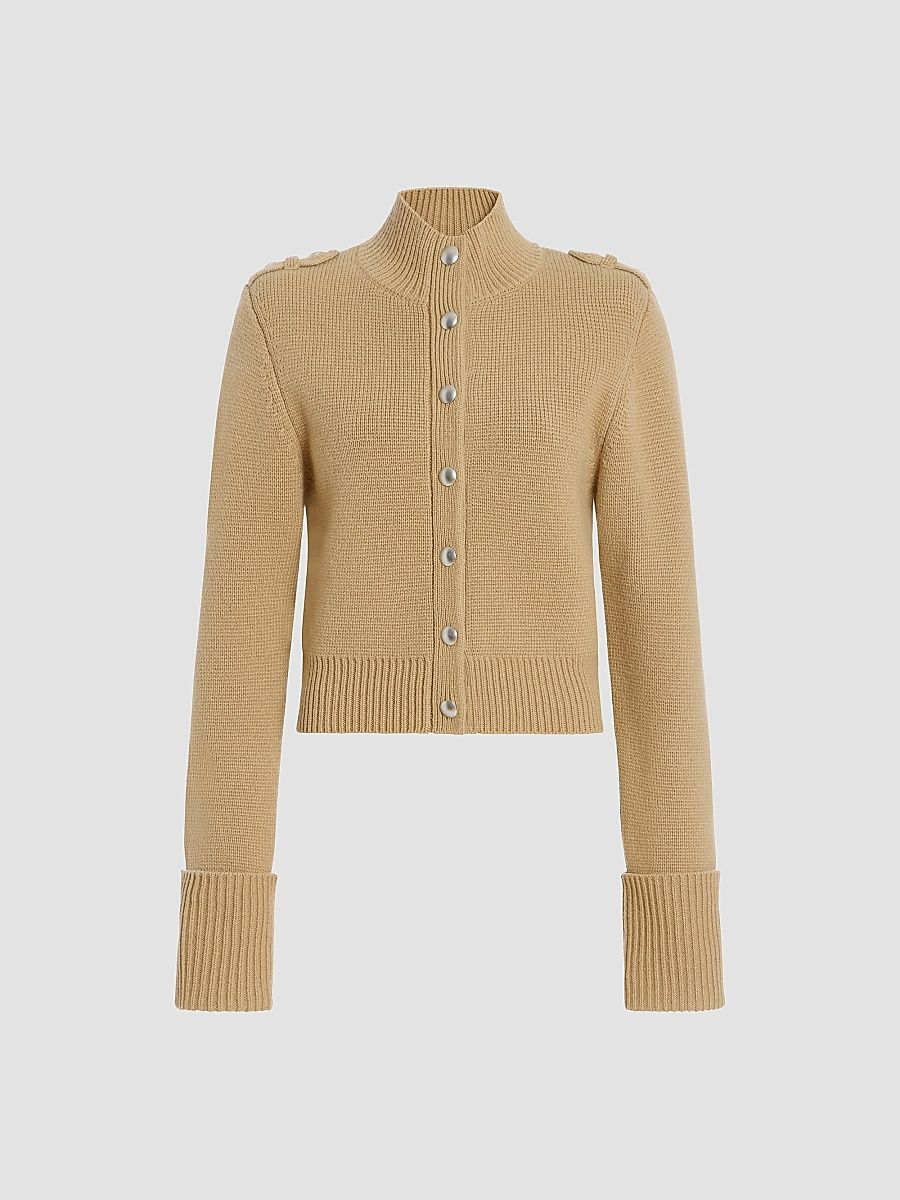 Derek Lam 10 Crosby Women's Adam Wool Cardigan - Canteen - Size Large