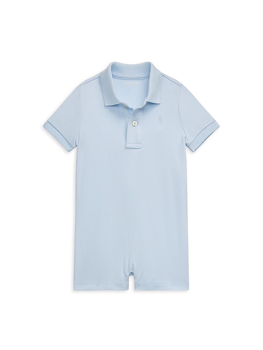 Baby Boy's Polo Shortalls - Beryl Blue - Size 9 Months