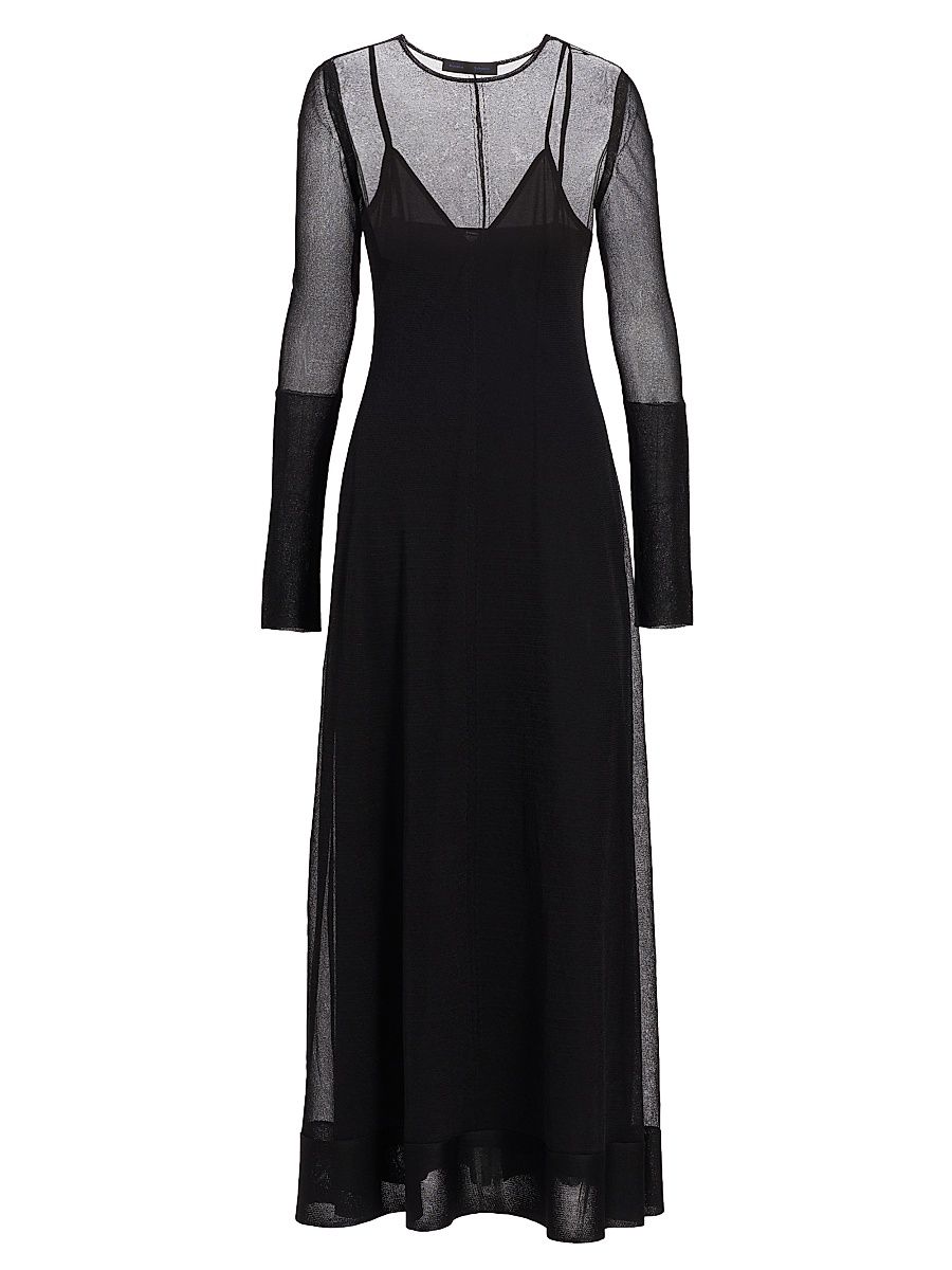 Women's Anneliese Silk Organza Maxi Dress - Black - Size XL