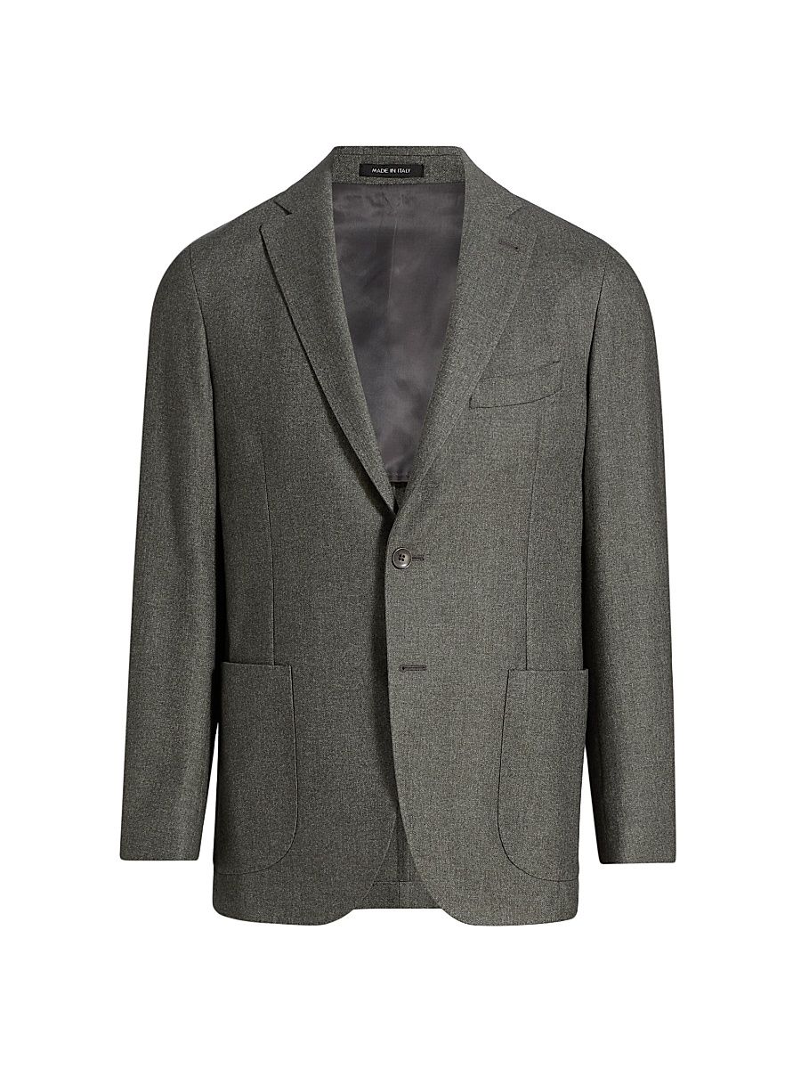 Men's Wool, Cotton & Cashmere Single-Breasted Sport Coat - Grey - Size 50