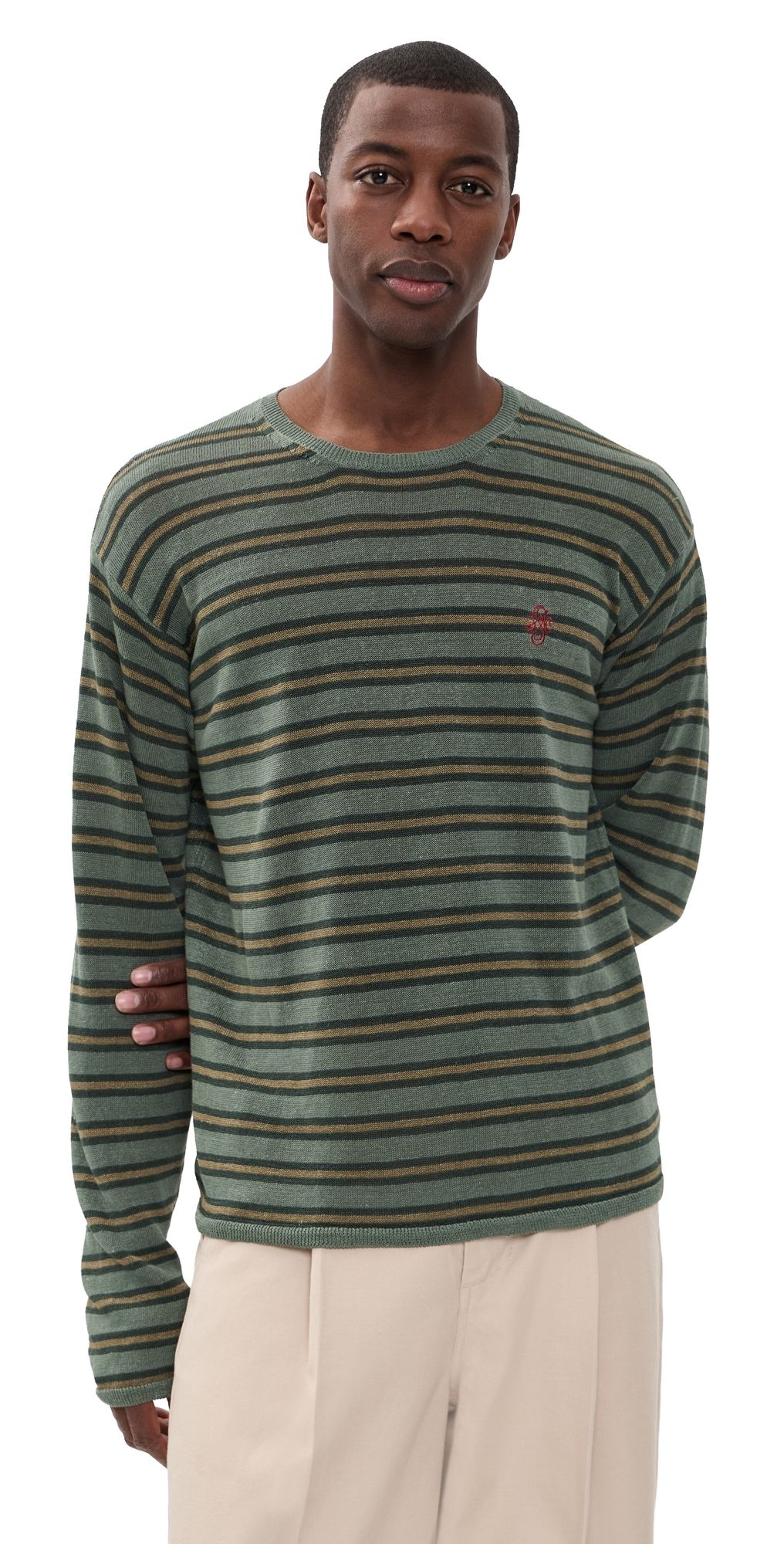 Stockholm Surfboard Club Tommy Stripe Linen Sweater Stripe M