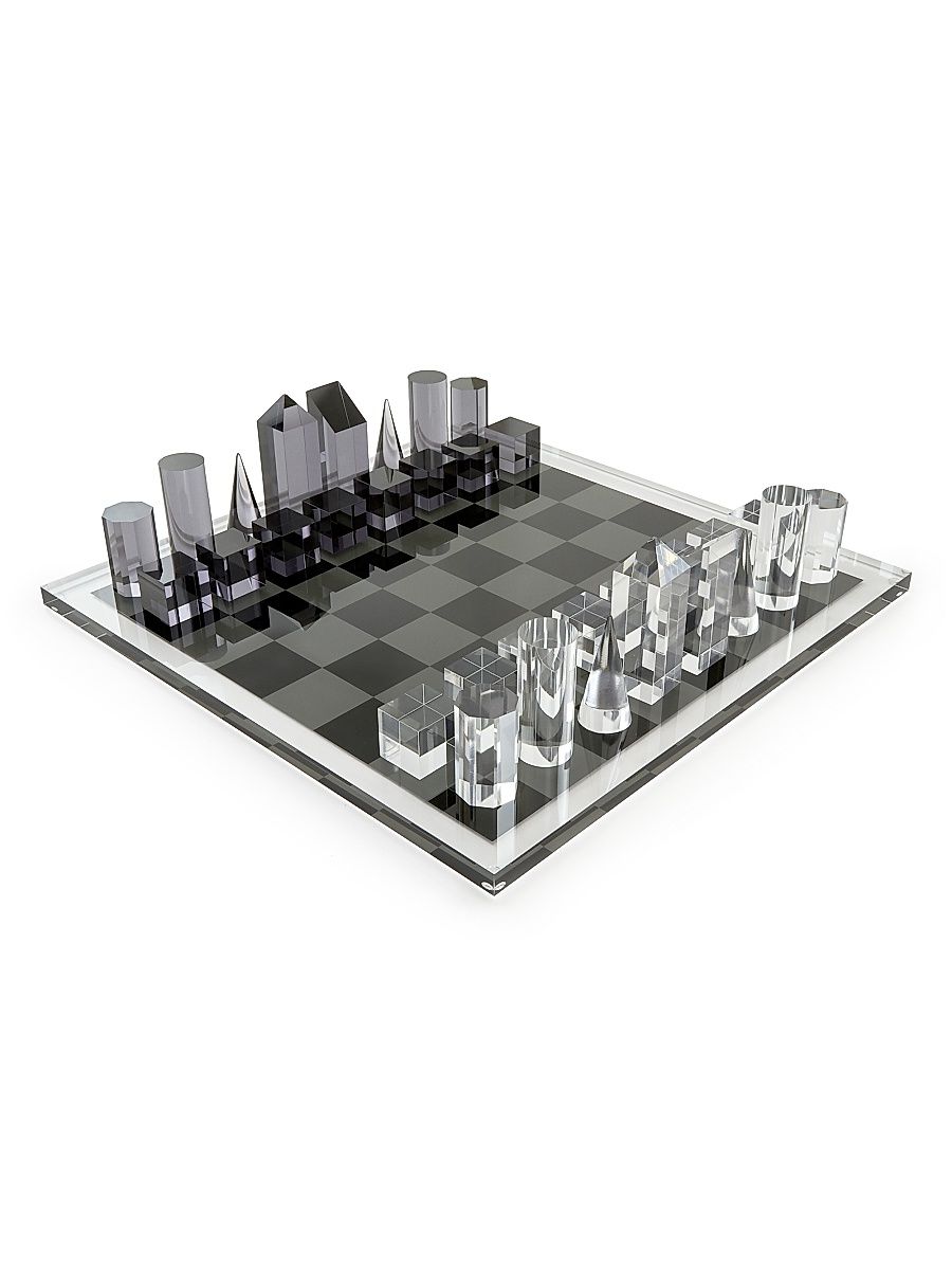 Acrylic 32-Piece Chess Set - Clear Smoke
