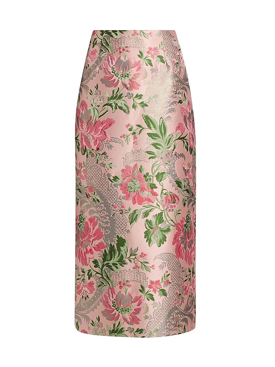 Women's Sienna Floral Jacquard Pencil Midi-Skirt - Jacquard - Size 10