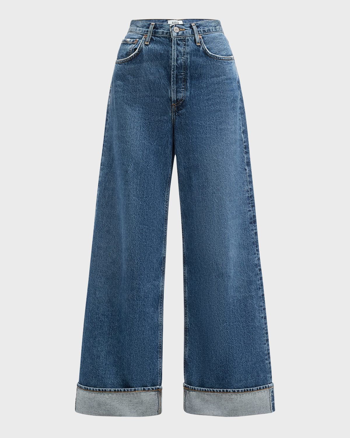 Dame Wide-Leg Cuffed Jeans