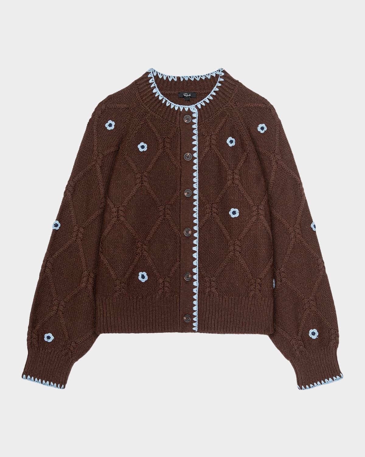 Laurie Floral Cable-Knit Cardigan