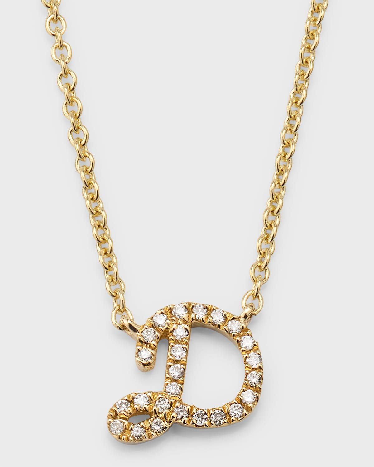 14k Diamond Pave Initial Necklace