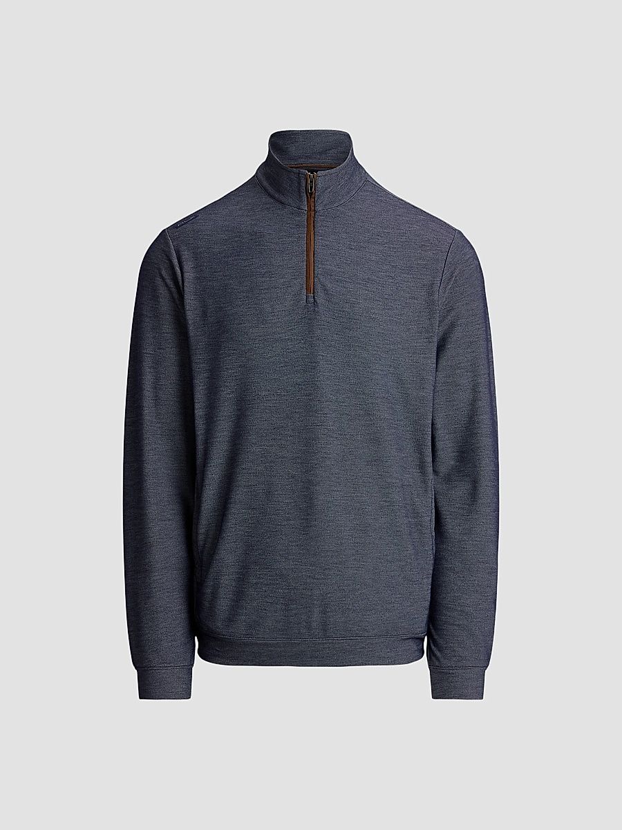Men's Golf Quarter-Zip Mesh Sweatshirt - Pebble Blue - Size XXL