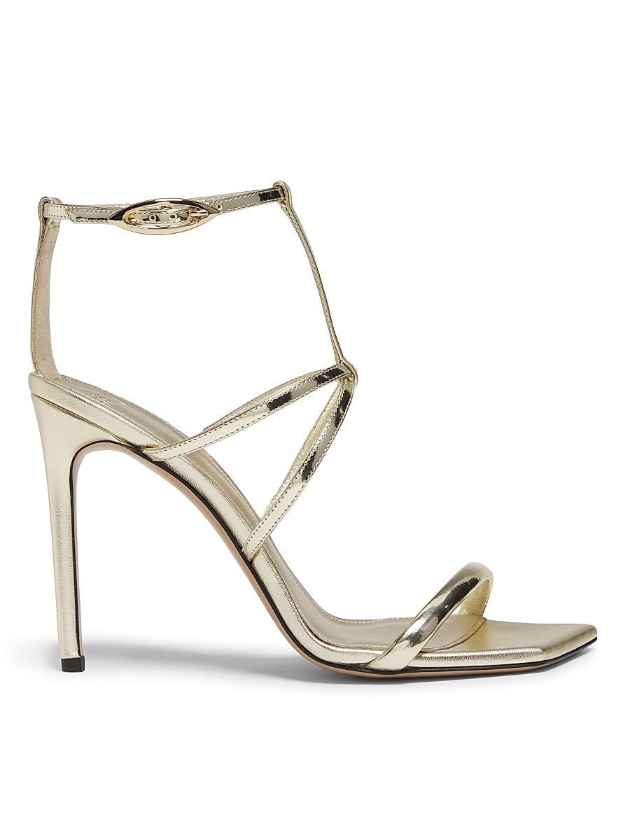 Women's Phoebe 100 Specchio Leather Sandals - Golden - Size 11.5