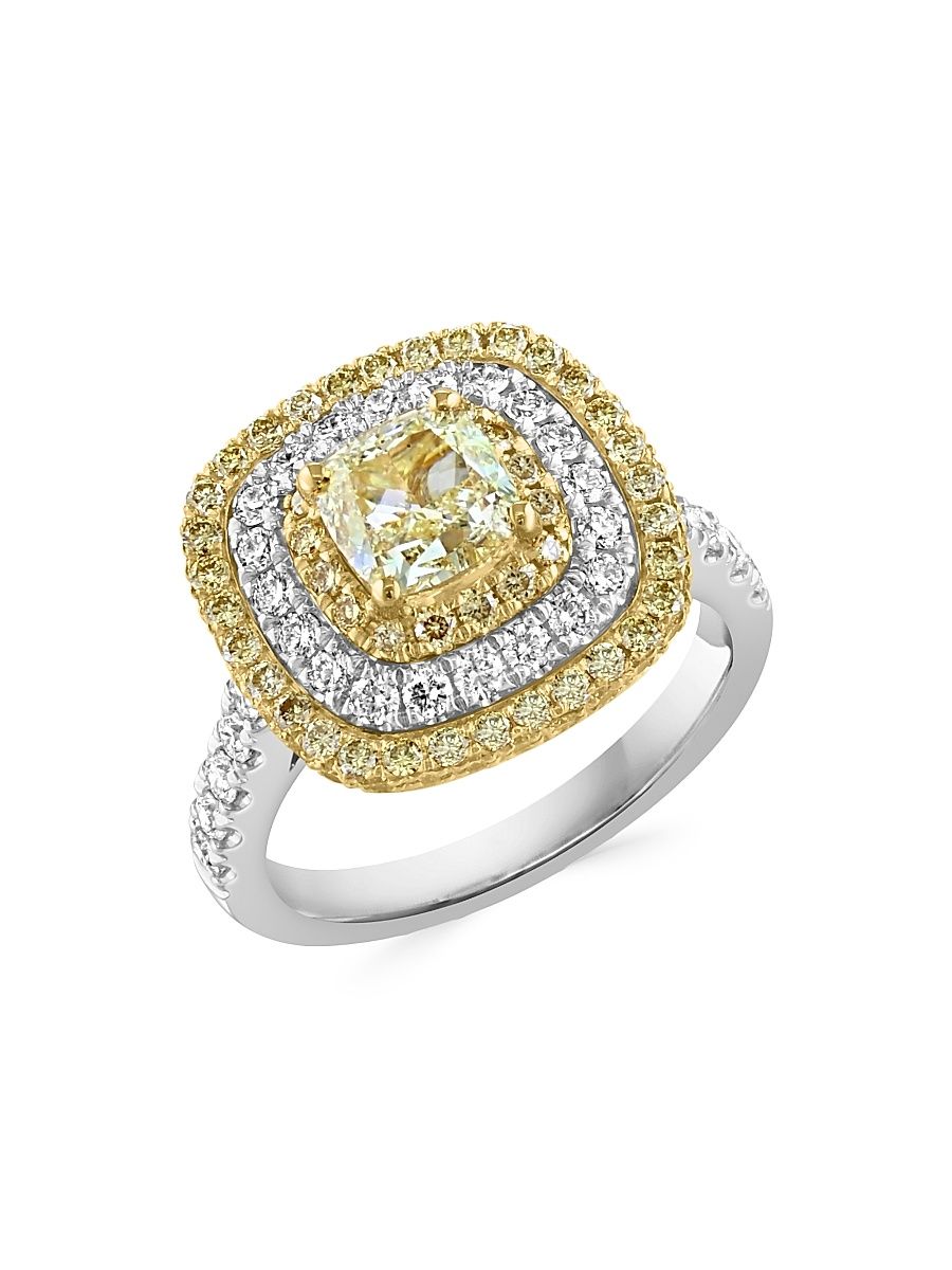 Women's Two-Tone 18K Gold & 2.60 TCW Diamond Ring - Yellow Gold - Size 7