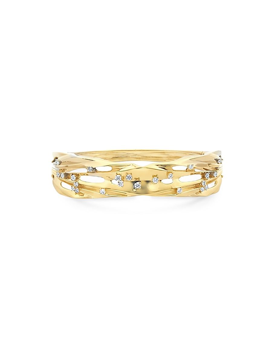 Women's Bahia 18K Yellow Gold & 0.61 TCW Diamond Bangle - Yellow Gold
