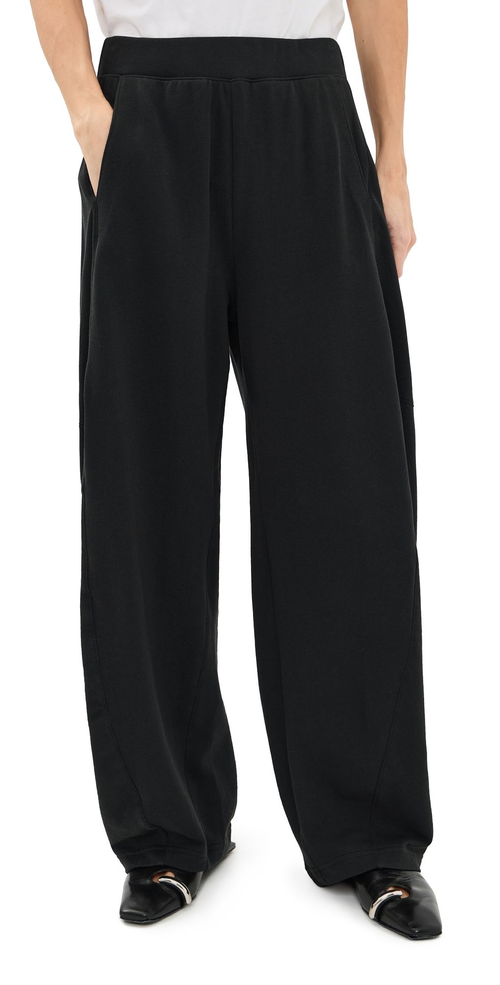 Tibi Petite Lightweight Sweatshirting Winslow Pants Black M