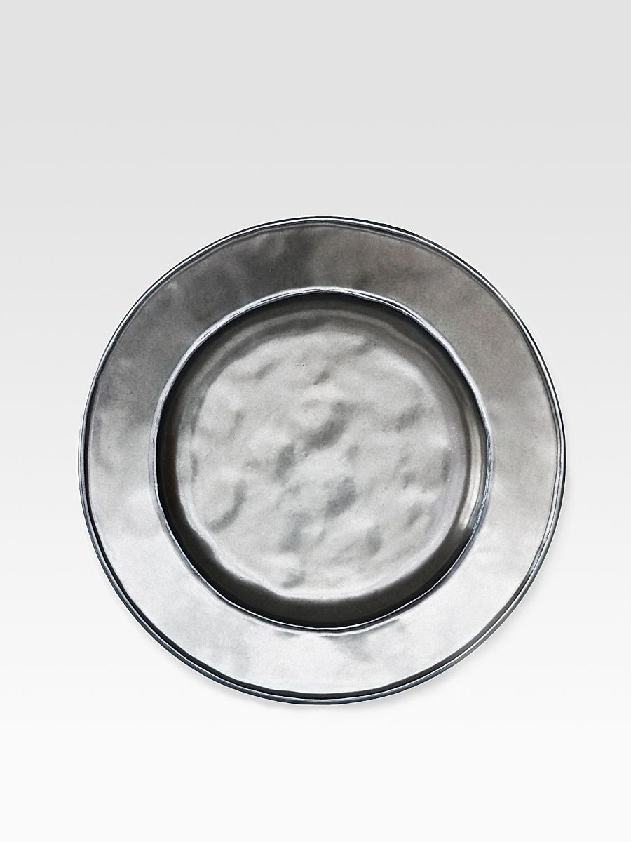 Pewter Stoneware Side/Cocktail Plate - Gray