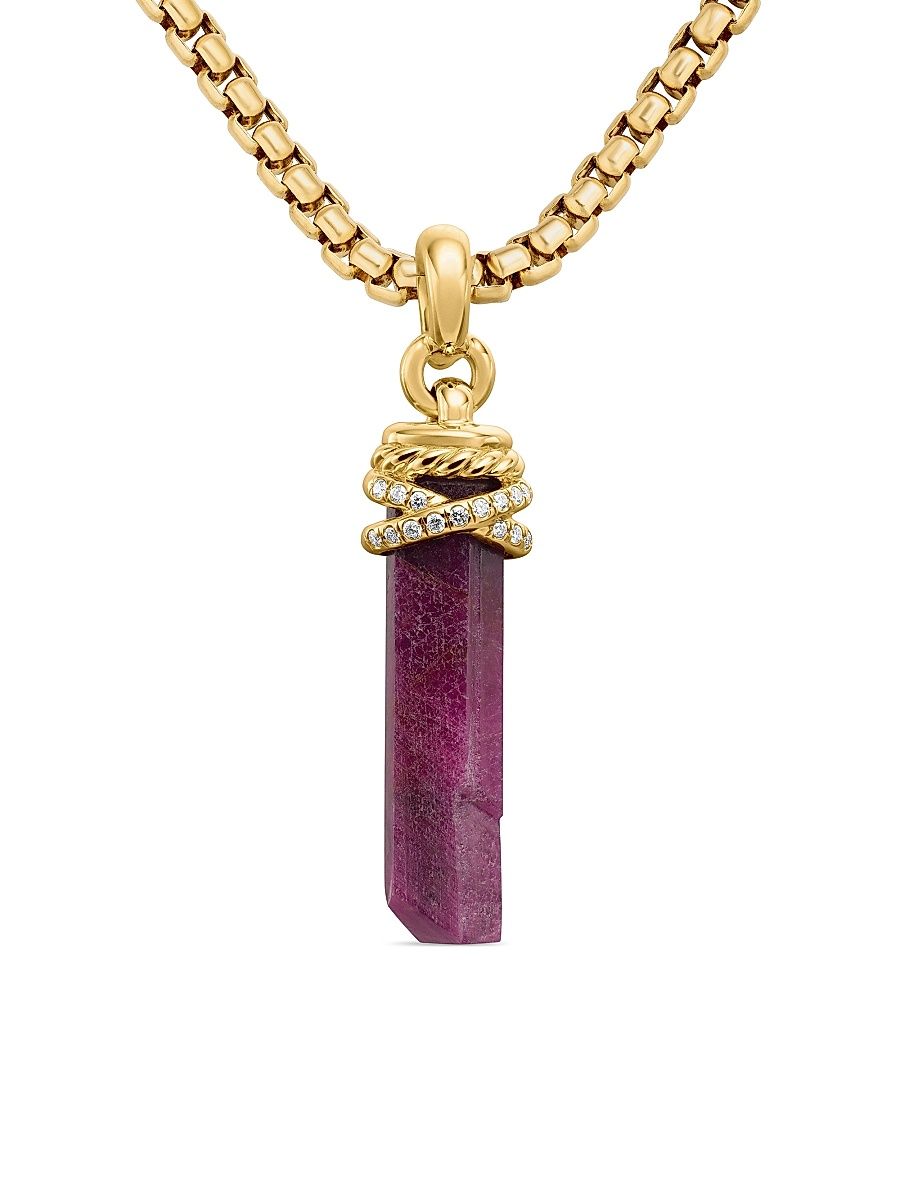 Women's Wrapped Crystal Amulet in Ruby Crystal - Ruby