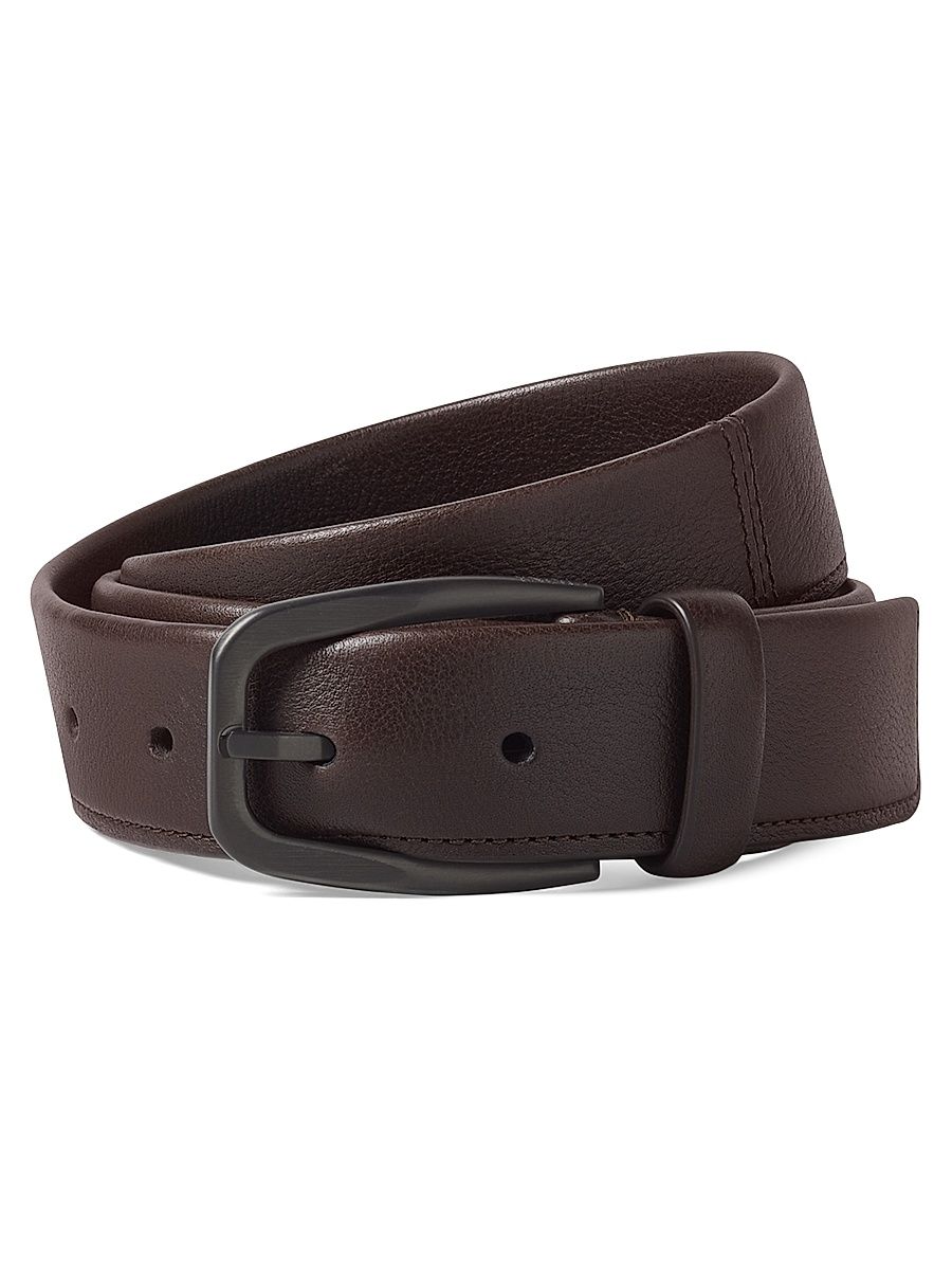 Men's Leather Belt - Dark Brown - Size 42