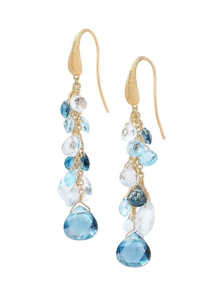 Women's Paradise Topaz 18K Yellow Gold Multi-Strand Topaz Earrings - Yellow Gold