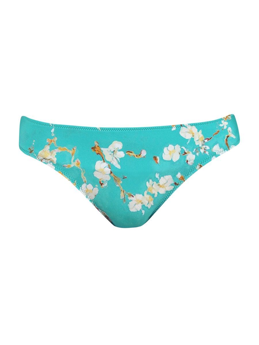 L'AGENCE Women's Cherry Blossoms Nicole Bikini Bottom - Aqua - Size Small