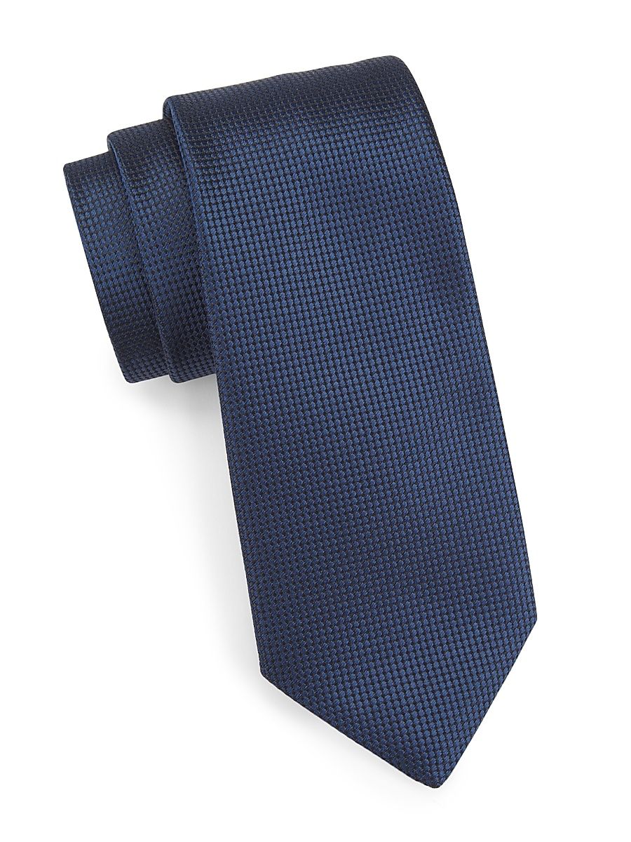 Men's Silk Jacquard Tie - Navy