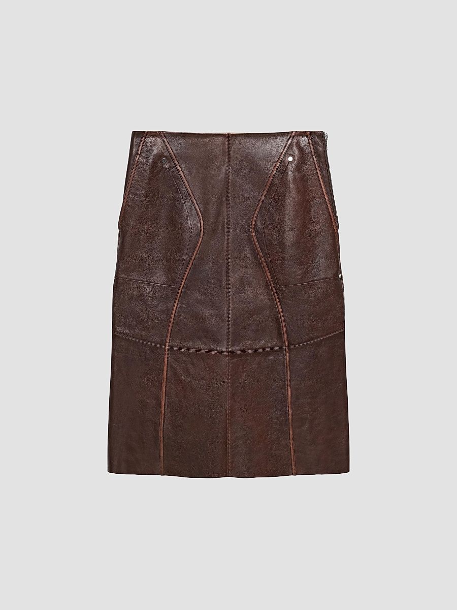 Women's Leather Saddle Skirt - Saddle - Size 12