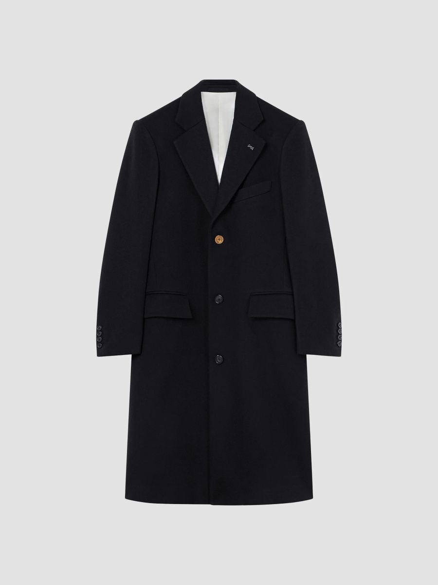Givenchy Men's Coat in Wool and Cashmere - Black - Size 46