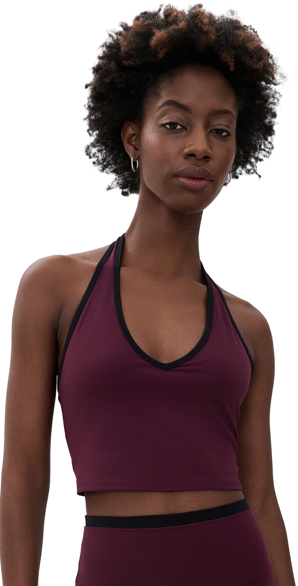 Splits59 Rory Airweight Halter Bralette Dark Cherry/Black XS