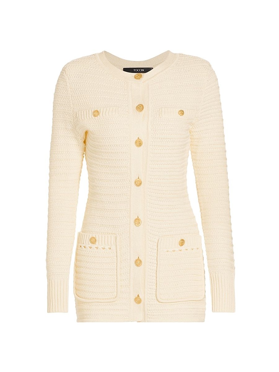 Women's Constance Knit Jacket - Ivory - Size Large