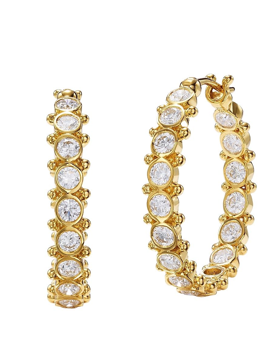 Women's Florence86 18K Yellow Gold & Diamond Eternity Hoop Earrings - Yellow Gold