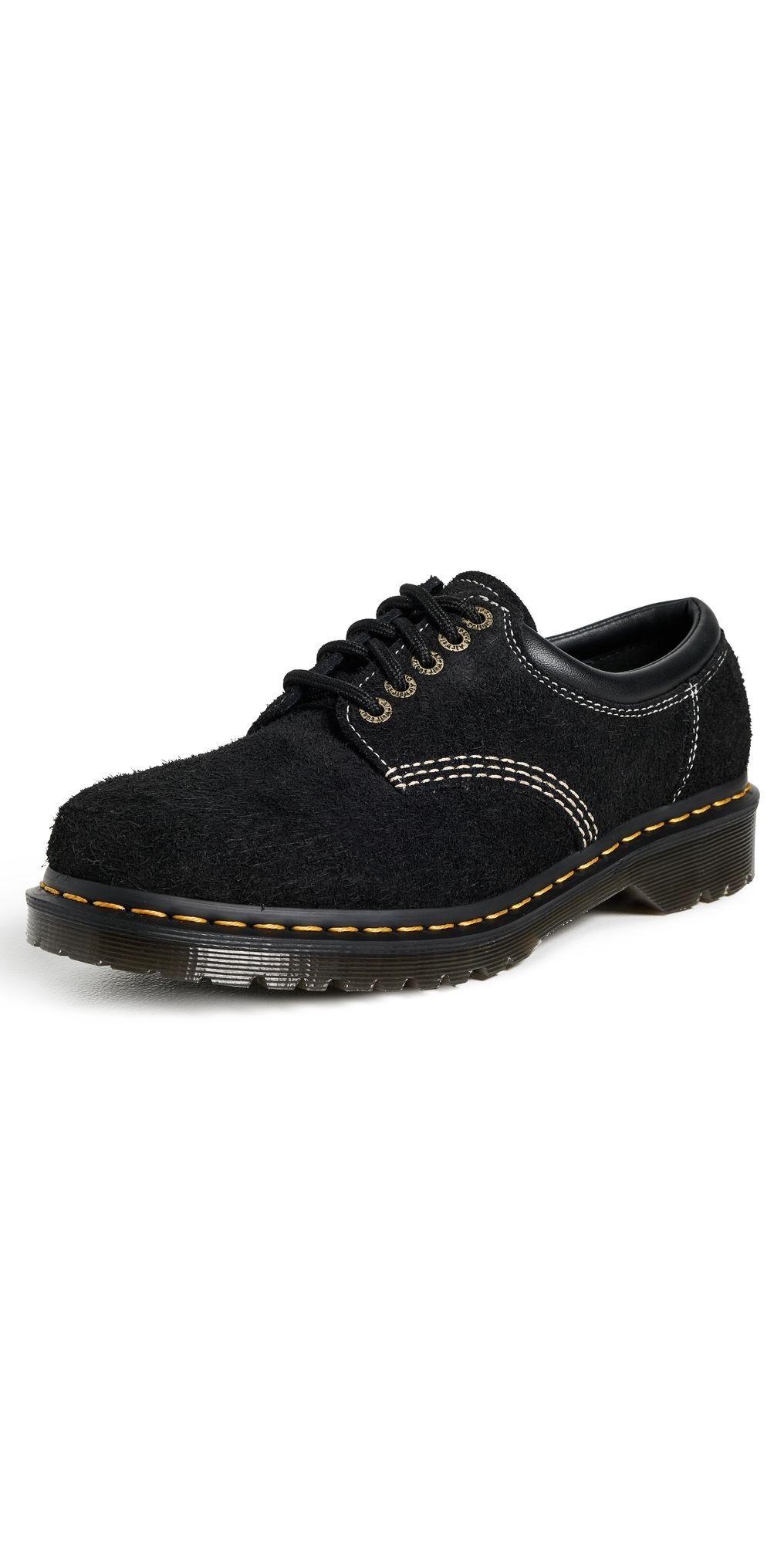Dr. Martens Black Long Napped Suede Low Boots Black 8