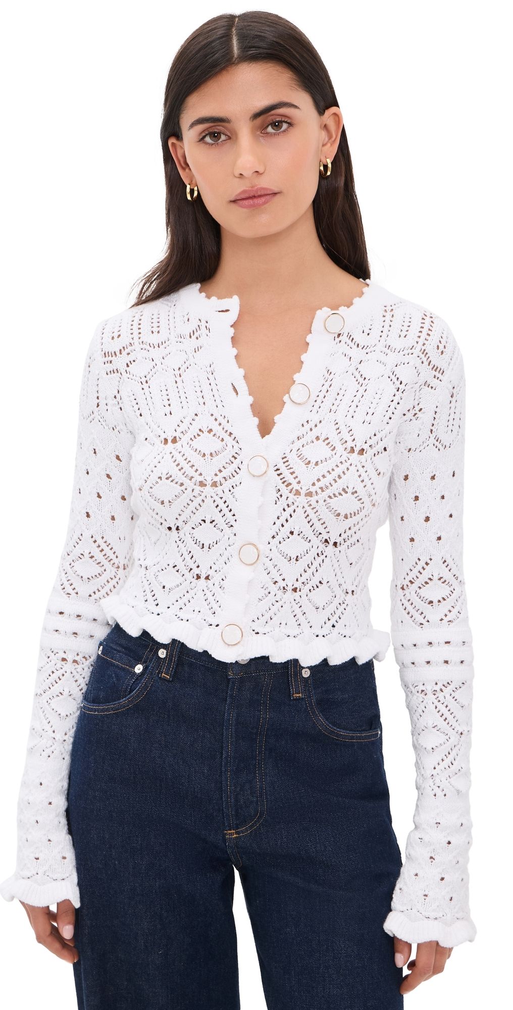 Retrofête Giuliana Knit Cardigan White L