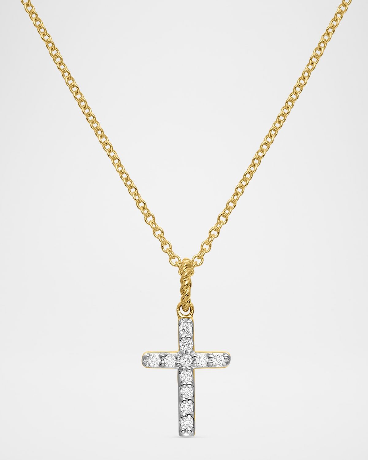 Cable Collectibles Cross Necklace with Diamonds in Gold on Chain